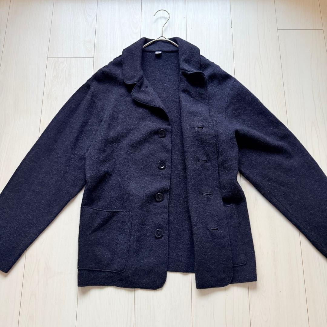 美品・希少✨45R フロート縮絨の908ジャケット　R刺繍　濃紺　ウール