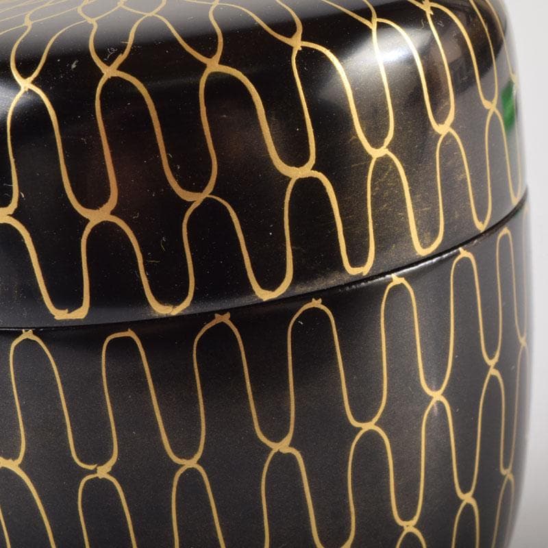 茶道具　中村湖彩作　網目蒔絵　中棗　共箱　V　8650