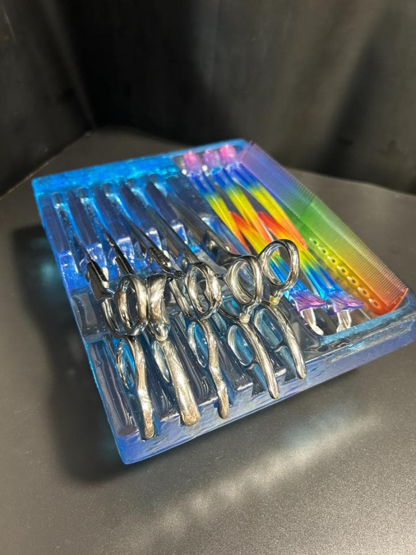 BARBER　barbershop　シザーケース　シザースタンド　レジン