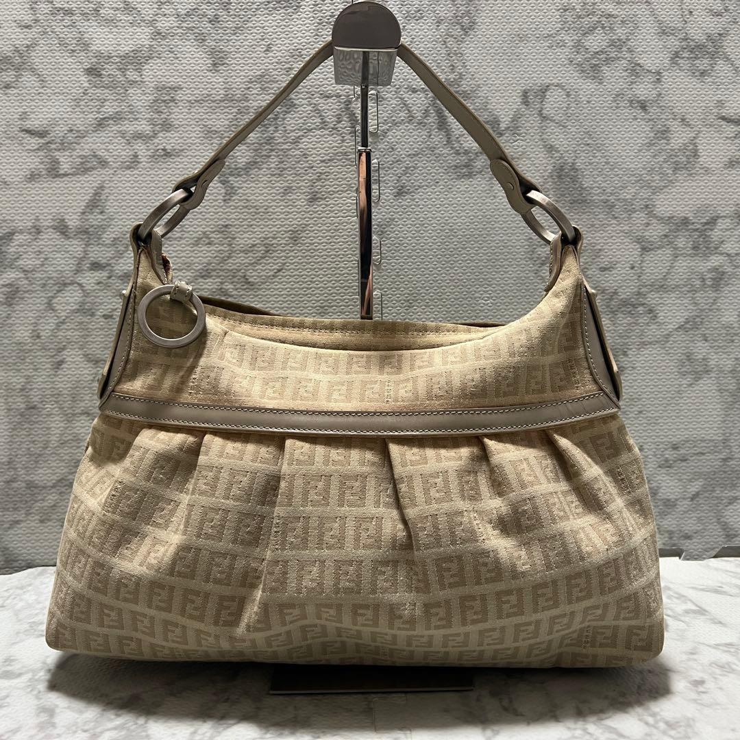 フェンディ シェフバッグ ズッキーノ ワンショルダーバッグ キャンバス レザー