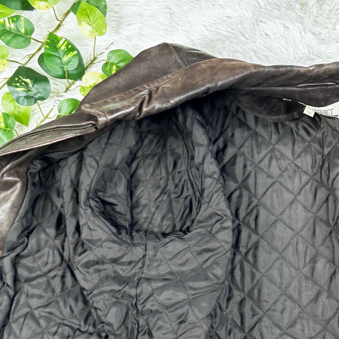 ヴィンテージ オイルドレザー ジャケット 3XL 大きいサイズ ブラウン 牛革