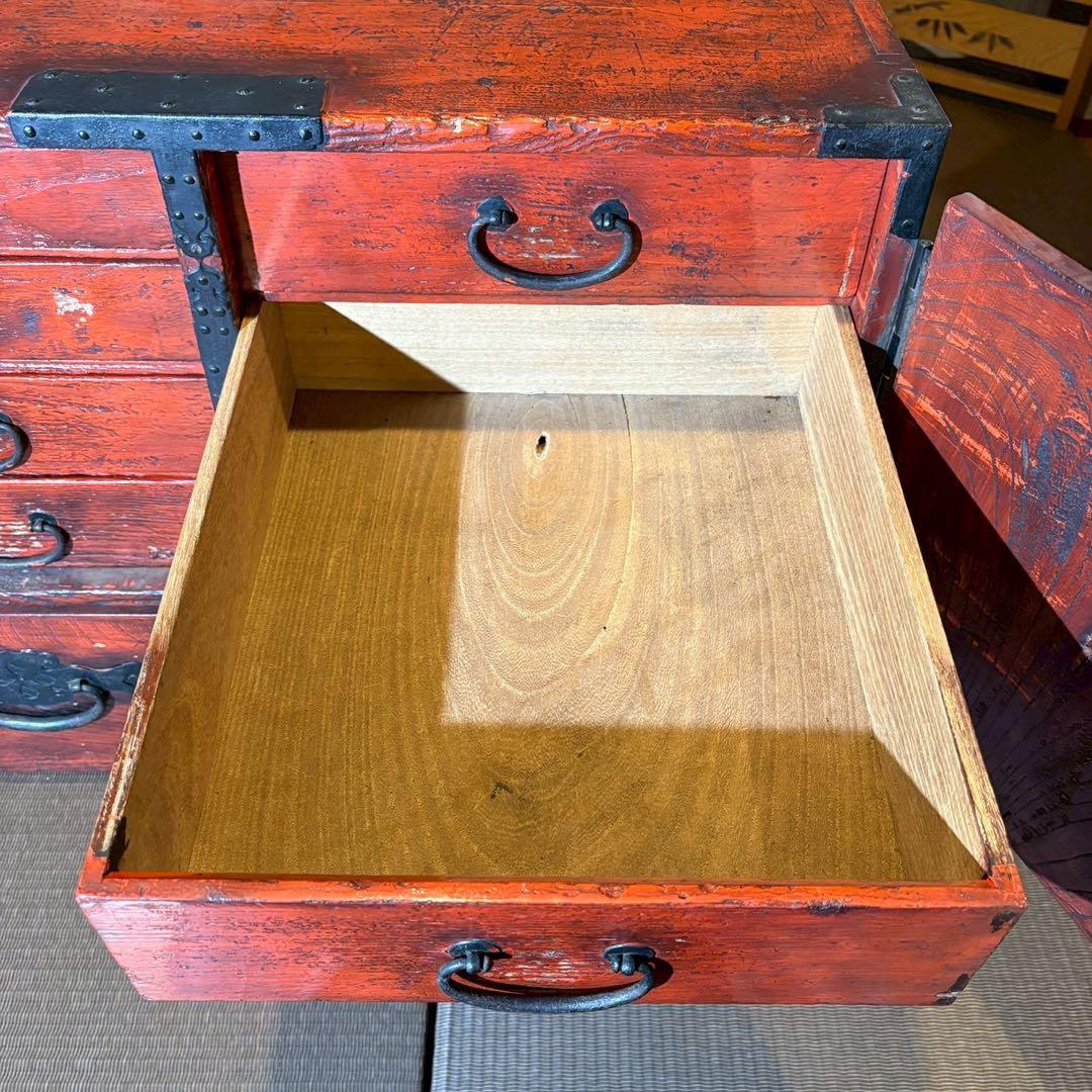 船箪笥　時代箪笥 引出し収納 和家具 アンティーク 伝統工芸 レトロ 和室 座敷