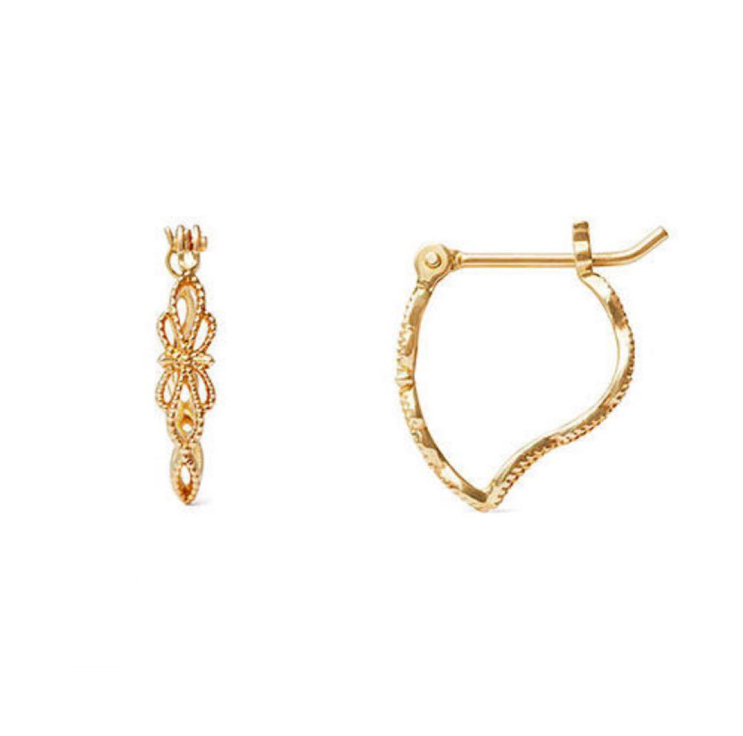 【新品未使用】アガット K10 フープピアス