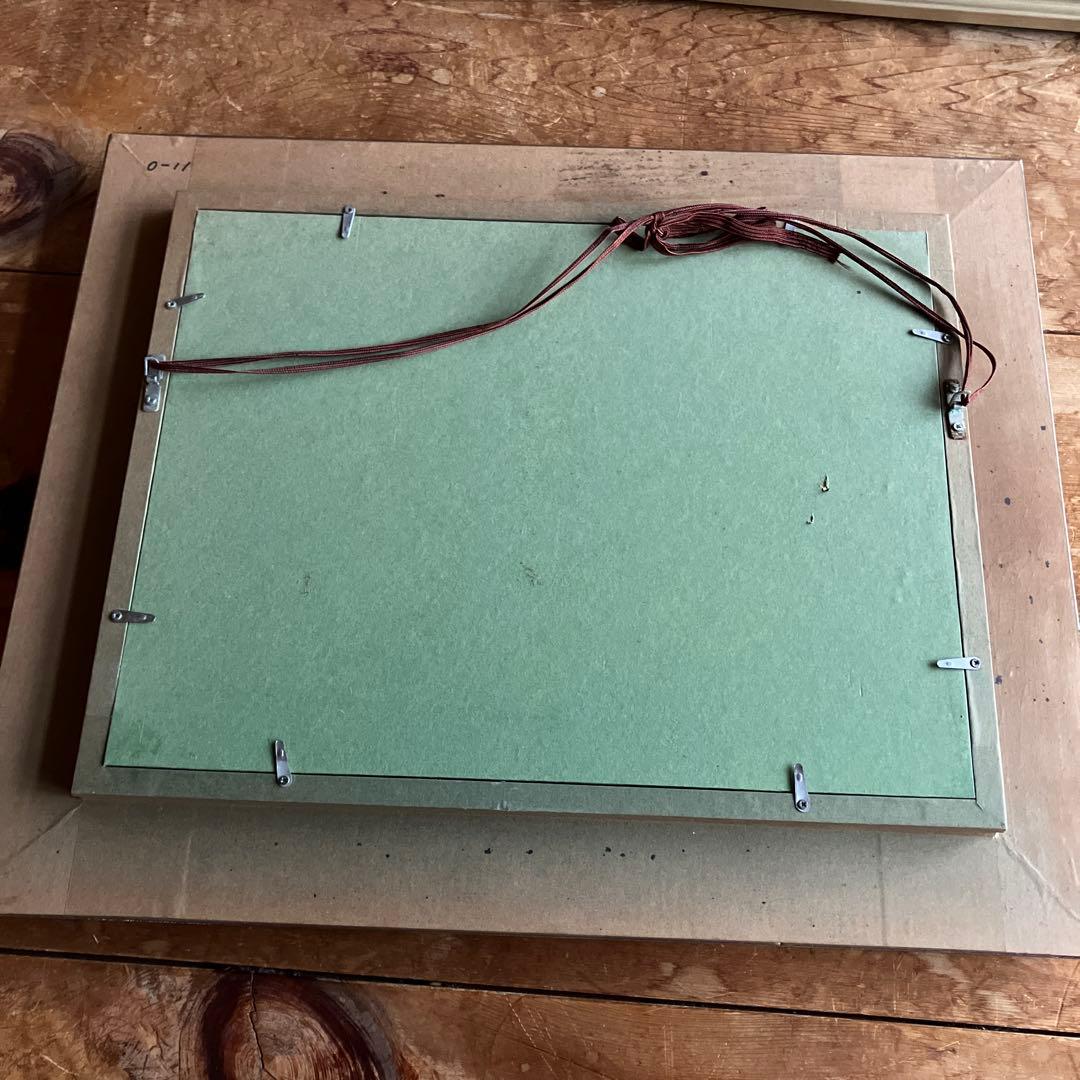 池田道康　滞船　ボート　油彩画　日本画家　油彩　色合い鮮やかな逸品　額付絵画