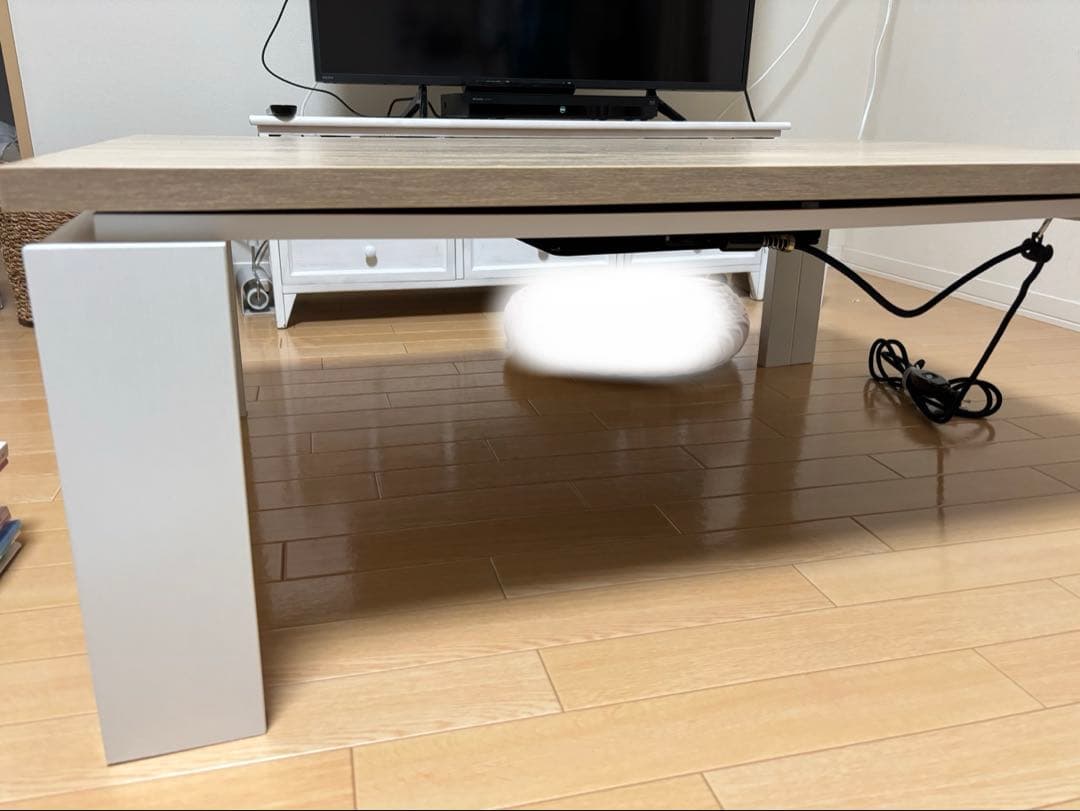 【匿名・直接受取選択可】シンプル木製こたつ 白　リビングこたつ　ニトリ