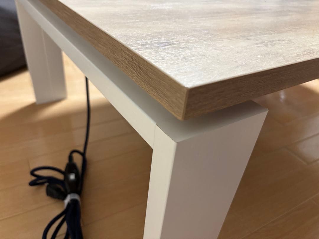 【匿名・直接受取選択可】シンプル木製こたつ 白　リビングこたつ　ニトリ