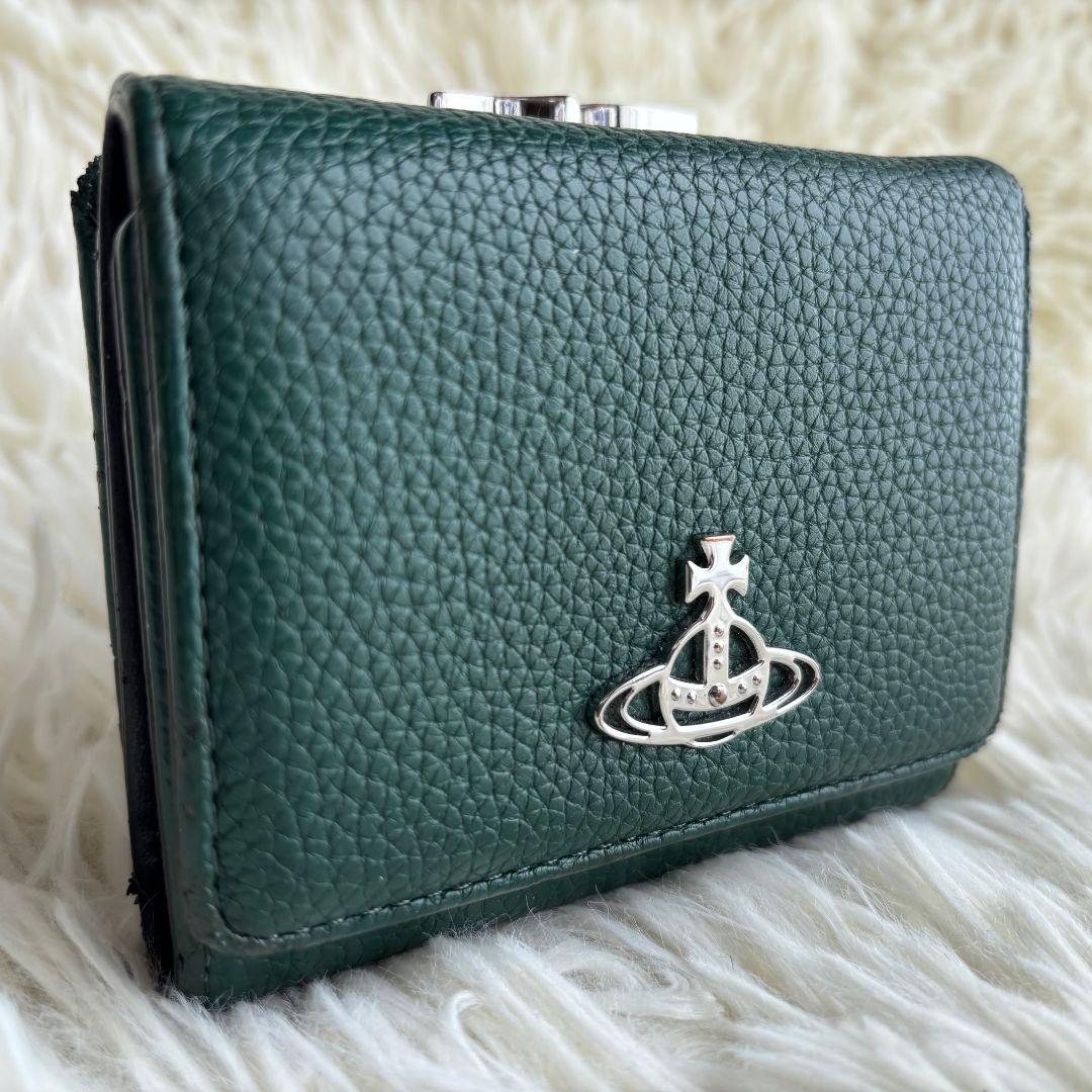 【超激レア 美品】ヴィヴィアンウエストウッド　折財布　がま口　オーブ　グリーン系