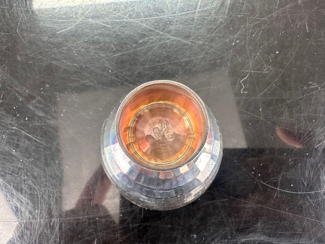 松榮堂 銀製 かぼちゃ型水差しと茶碗5個セット