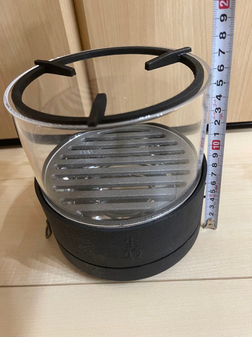 鉄製グリル 透明カバー付き　火鉢　涼炉　鉄瓶用 急須用