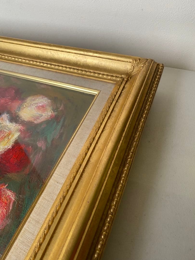 濱本久雄　油絵　油彩画　額縁　金色フレーム