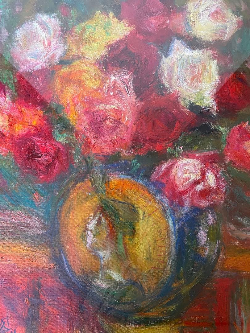 濱本久雄　油絵　油彩画　額縁　金色フレーム