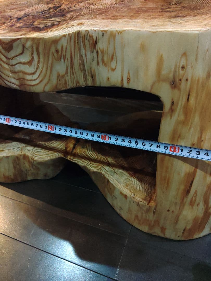 杉のくりぬき丸太スツール　双子丸太