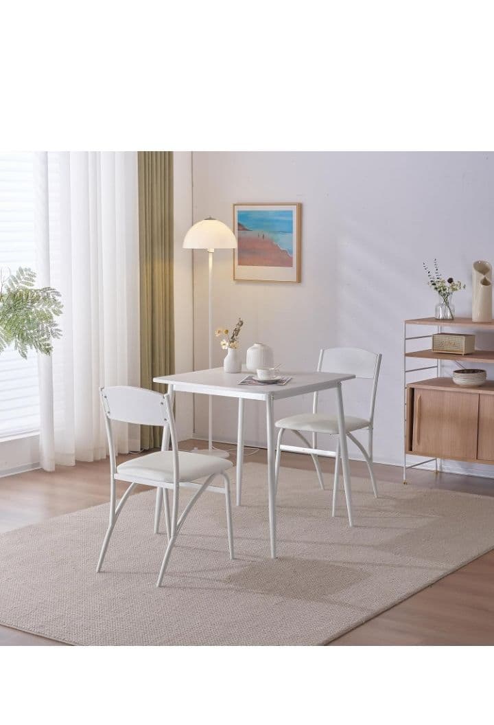 ダイニングテーブル チェアセット ホワイト家具 インテリア 机 食卓 チェア2脚