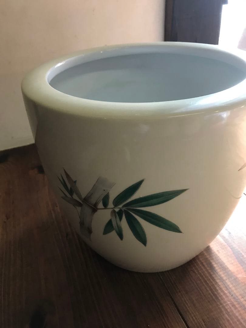 希少　ノリタケ　則武　日陶　火鉢　陶器　竹　時代物　白　オールドノリタケ