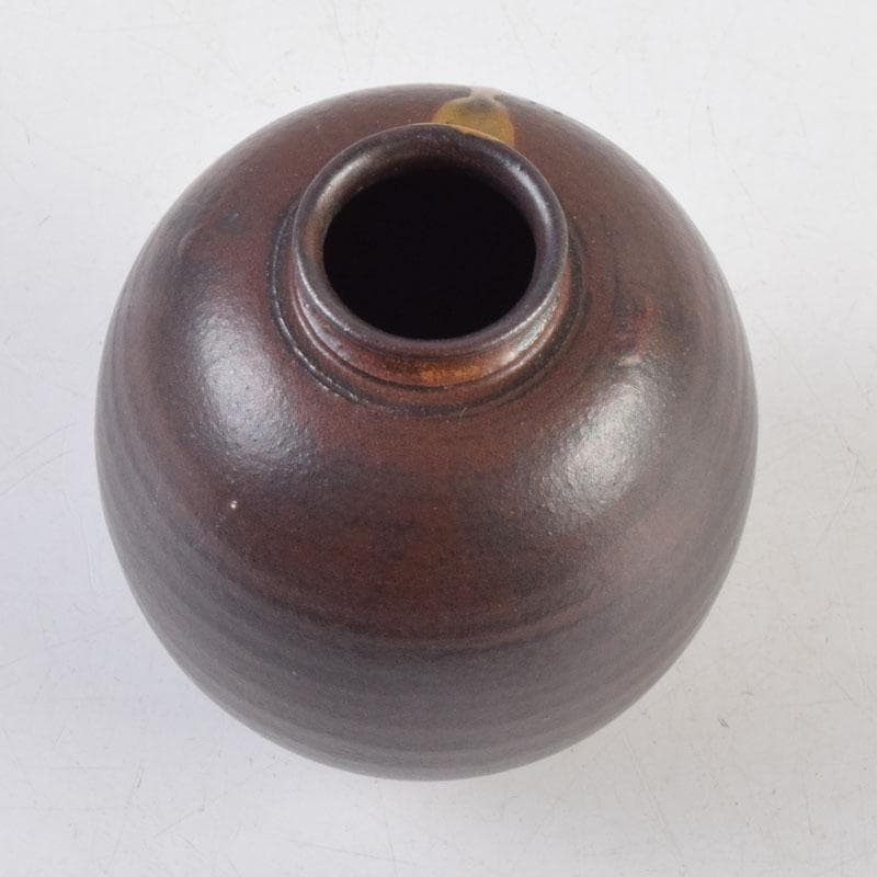 茶道具　平安　笹田有祥作　摸白玉文珠　茶入　仕覆付　共箱　V　9151