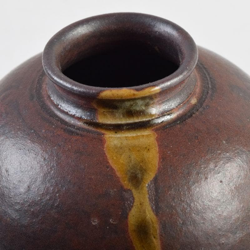 茶道具　平安　笹田有祥作　摸白玉文珠　茶入　仕覆付　共箱　V　9151