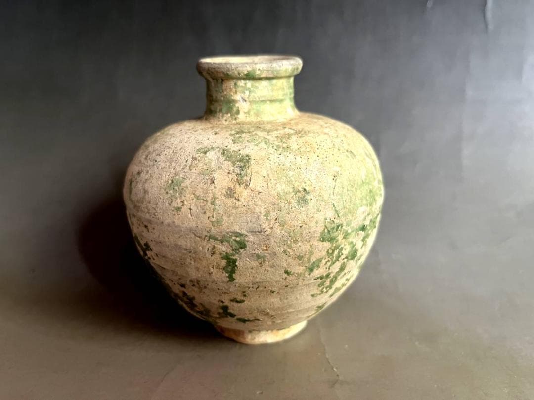 壺■緑釉 土器 須恵器 小壷 発掘品 古壺 時代物 古玩 漢代 時代物 骨董品■