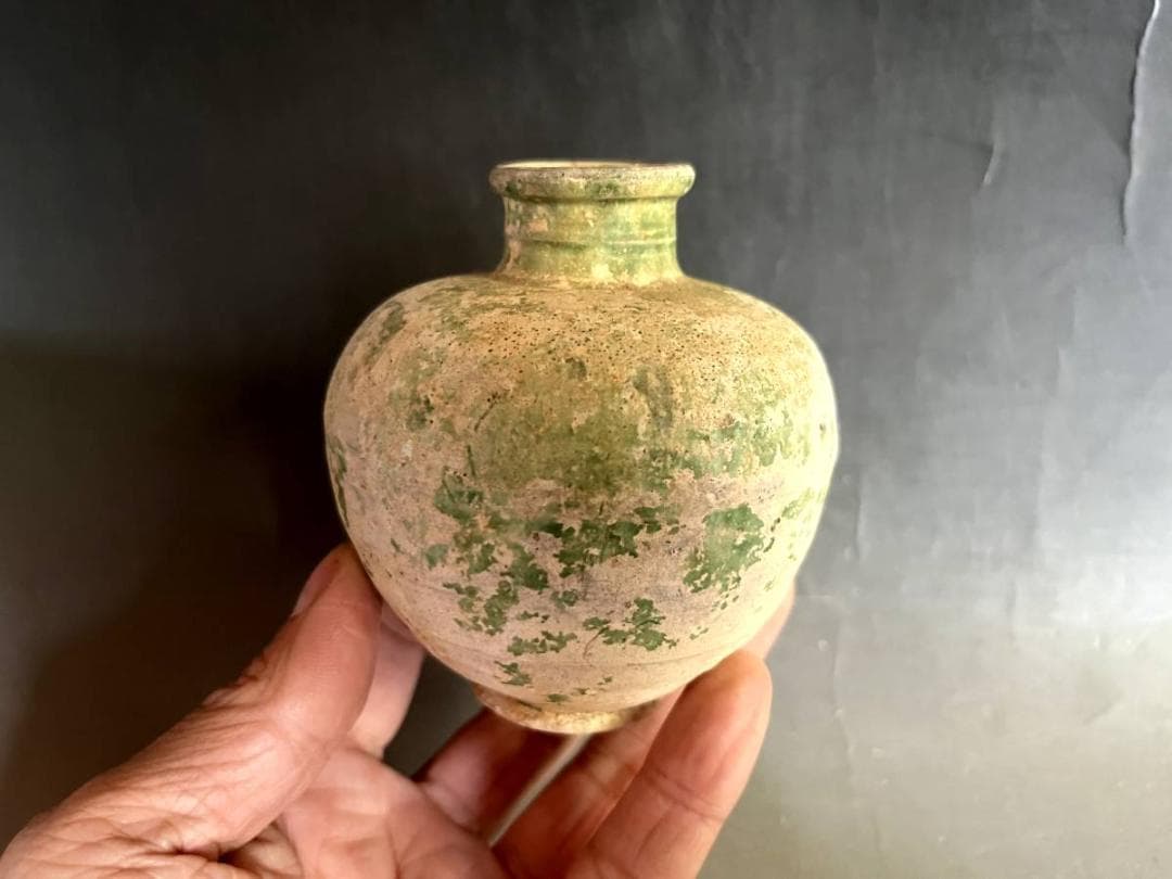 壺■緑釉 土器 須恵器 小壷 発掘品 古壺 時代物 古玩 漢代 時代物 骨董品■