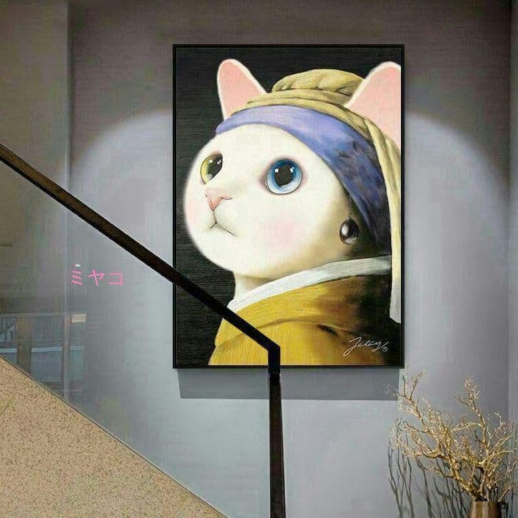 値下げ！【新品】 ニッチアート猫装飾画