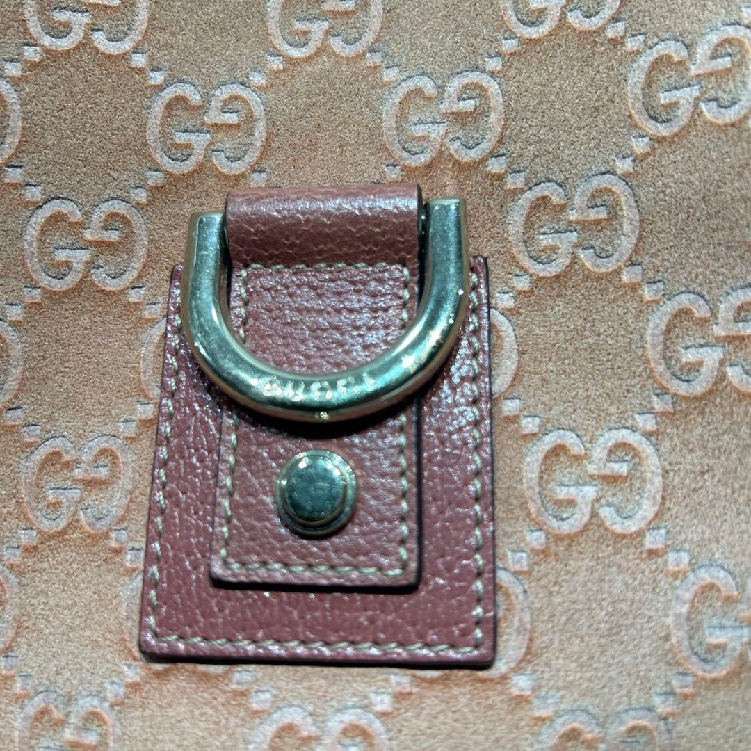 GUCCI ベージュ ロゴパターン ショルダーバッグ