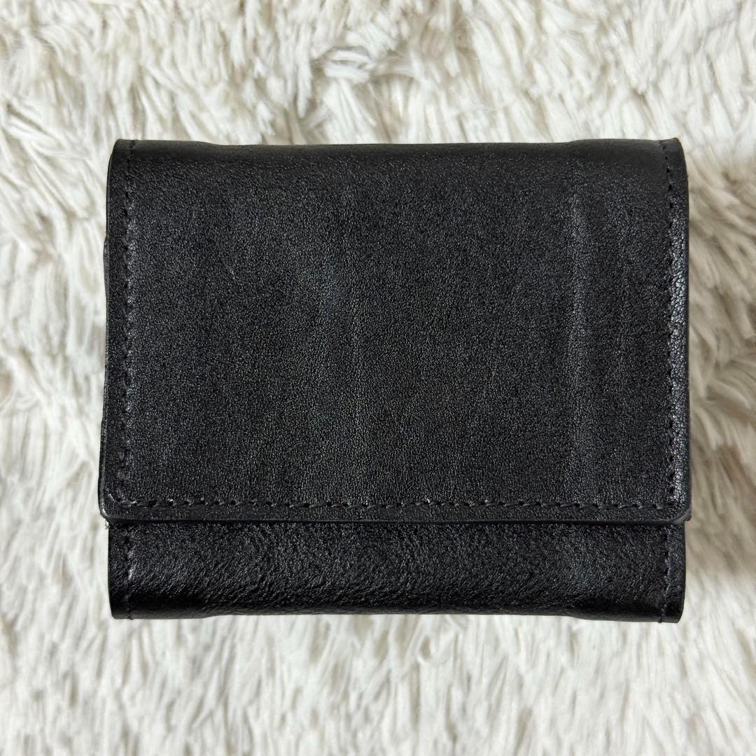 未使用✨IL BISONTE イルビゾンテ　トリフォルドウォレット　レザー　黒