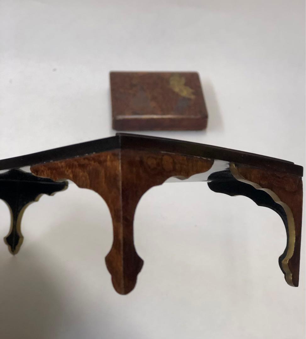 大名雛道具　金銀蒔絵　蝶図柄　長机.小鉢　木製　漆器　骨董品　揚羽蝶図柄