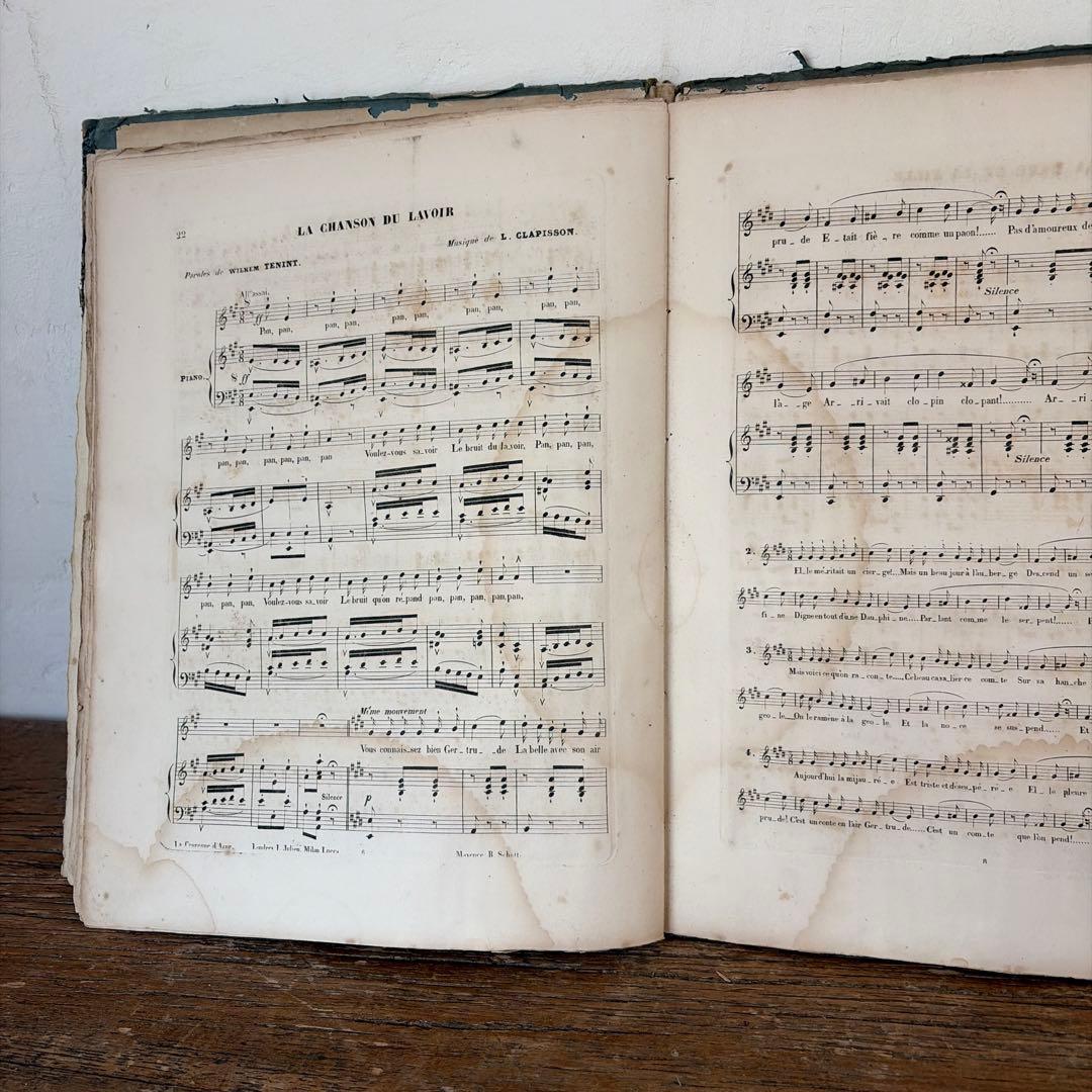 フランスアンティーク　1800年代の楽譜　希少　chanson シャンソン