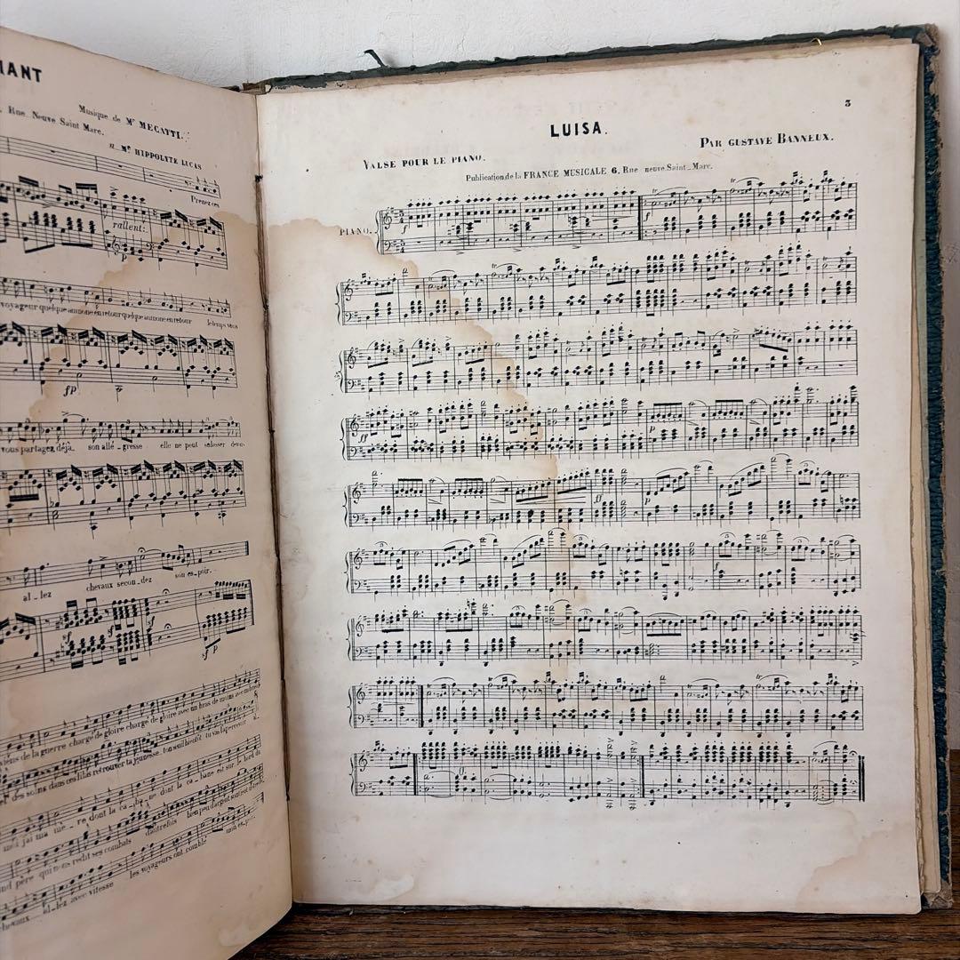 フランスアンティーク　1800年代の楽譜　希少　chanson シャンソン