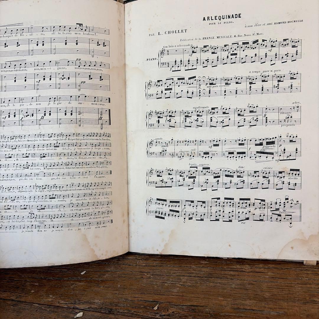 フランスアンティーク　1800年代の楽譜　希少　chanson シャンソン