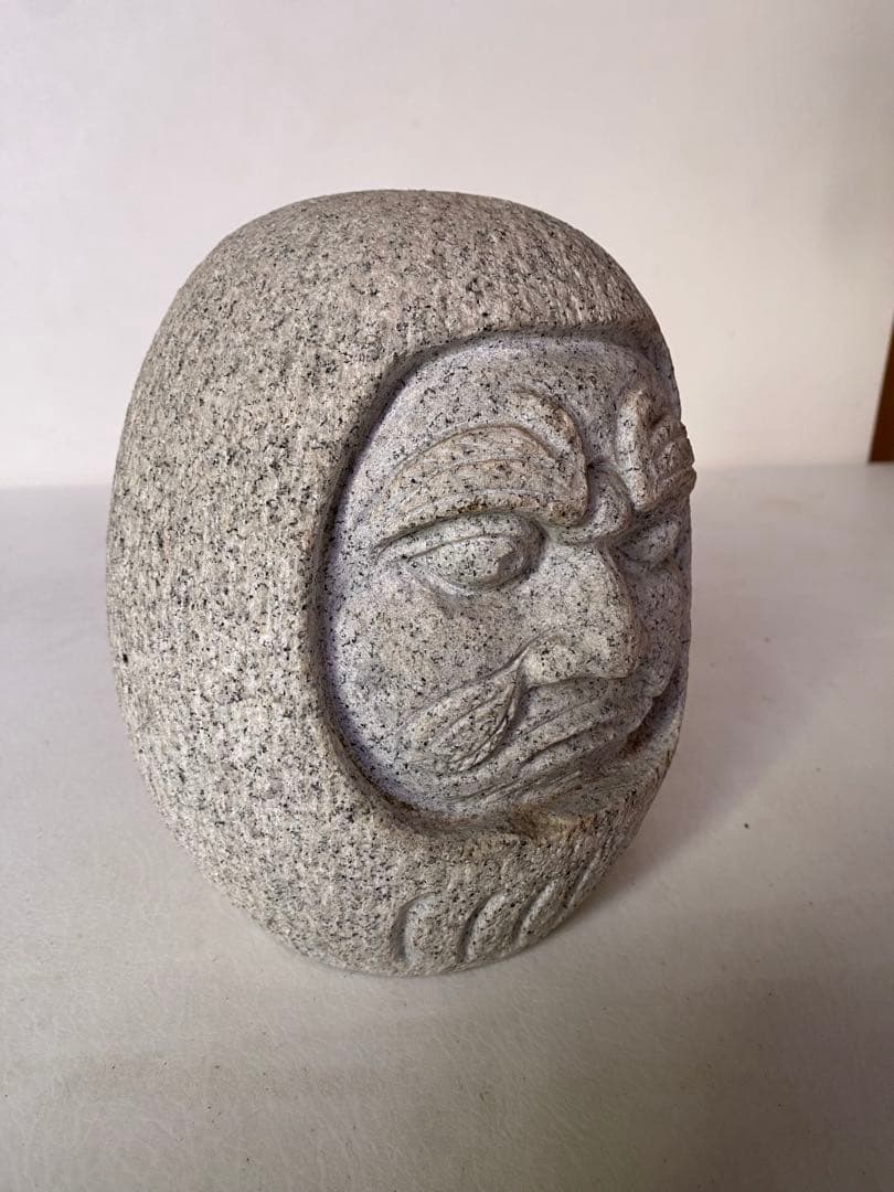 だるま石　御影石　達磨　だるま　ダルマ　置物　彫刻　縁起物　骨董　オブジェ