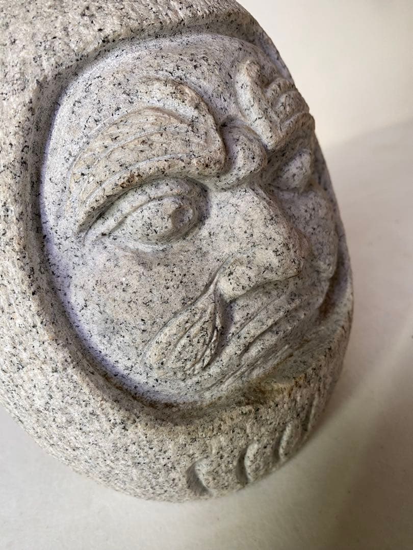 だるま石　御影石　達磨　だるま　ダルマ　置物　彫刻　縁起物　骨董　オブジェ