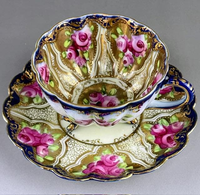 【希少】オールドニッポン アールヌーボー様式 カップ ソーサー 三脚 三足 猫脚