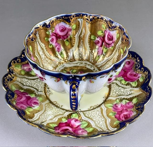 【希少】オールドニッポン アールヌーボー様式 カップ ソーサー 三脚 三足 猫脚