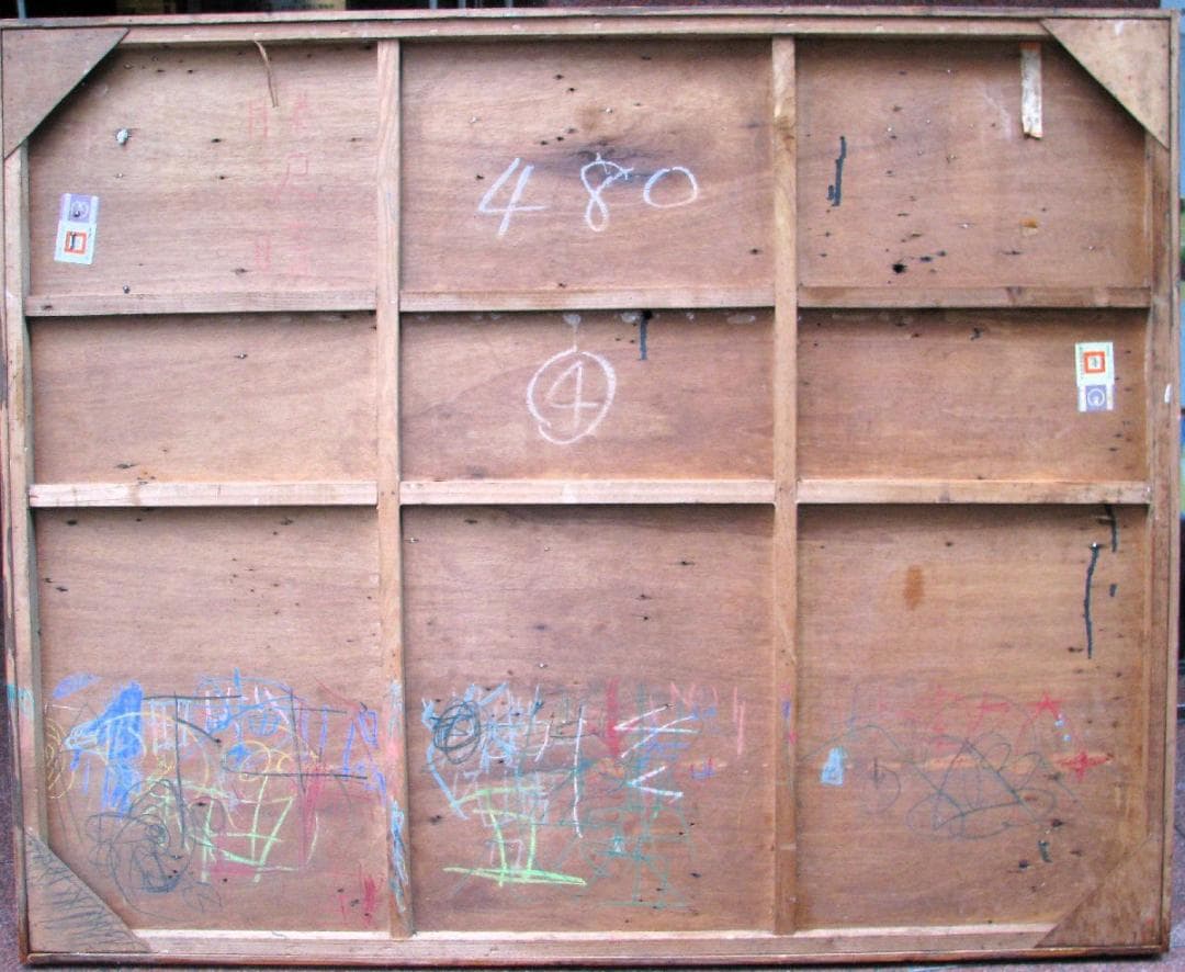 60年代の前衛,藤沢晴「疵ついた空間」約100号,板に石膏など,唯一無二の造形美