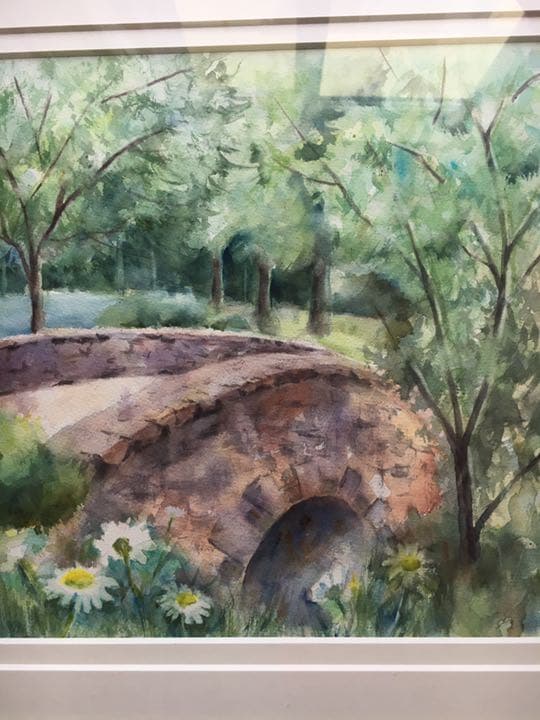 水彩画 出会い 風景画 スケッチ新緑原画癒し