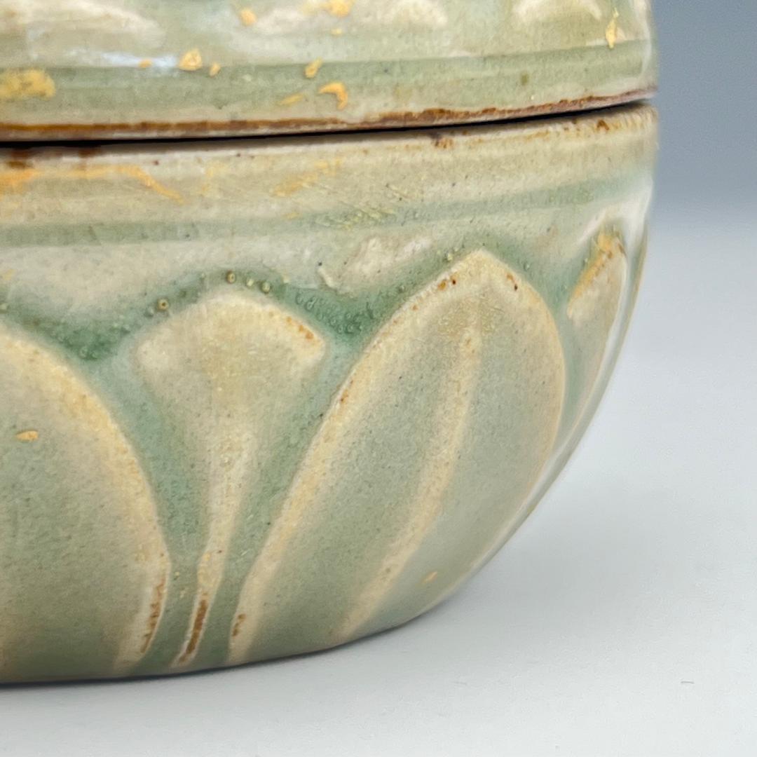 耀州窯 陰刻青磁蓋腕 合子 北宋時代 古玩 中国美術 唐物 擺件 311b