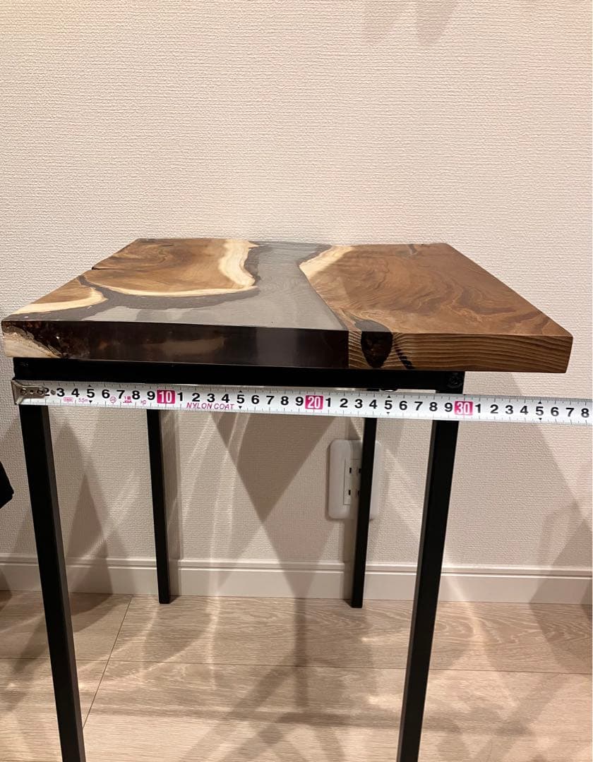 桑一枚板　一点物　レジンサイドテーブル