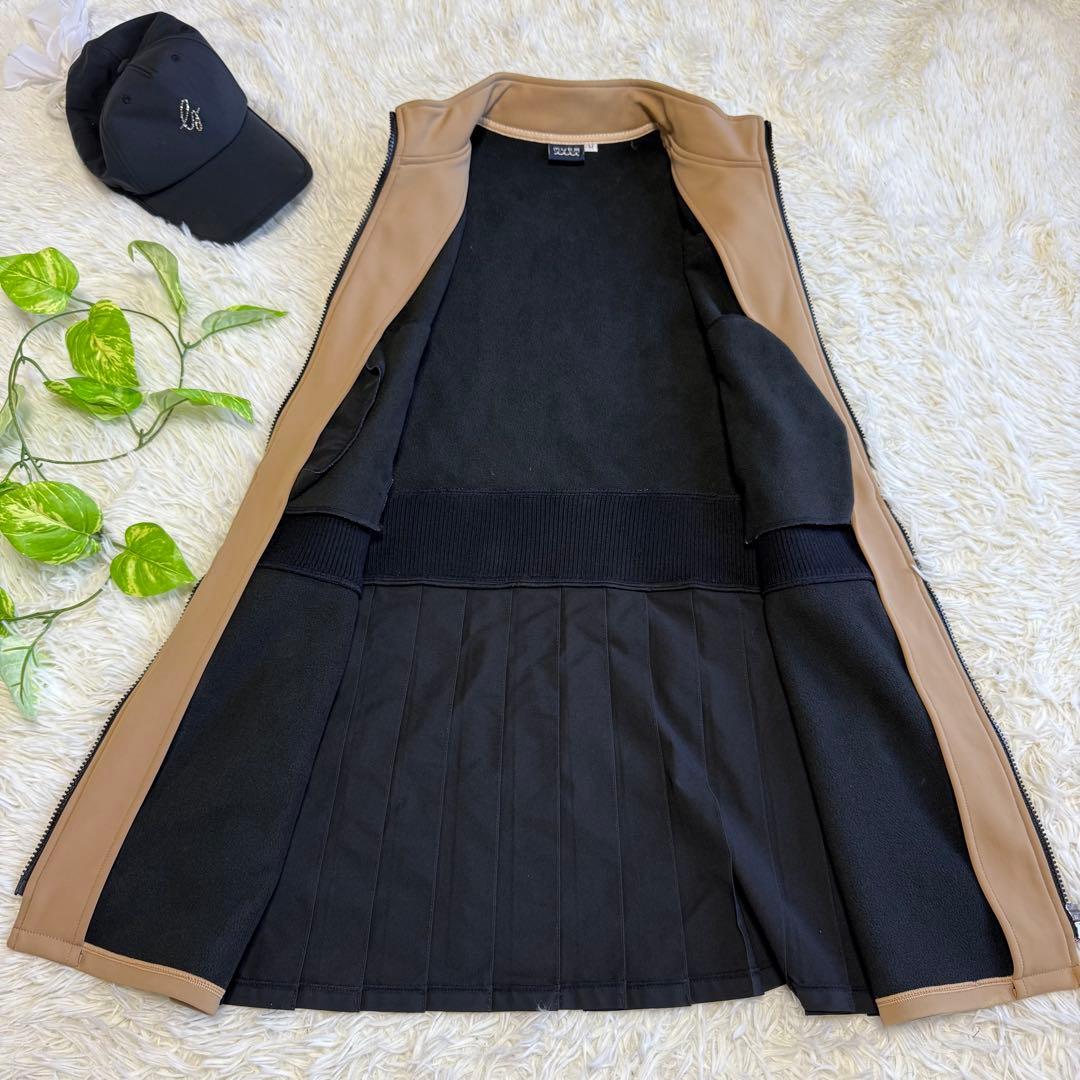 【ムータマリン】極美品 ジップワンピース 裏起毛 プリーツ Mサイズ