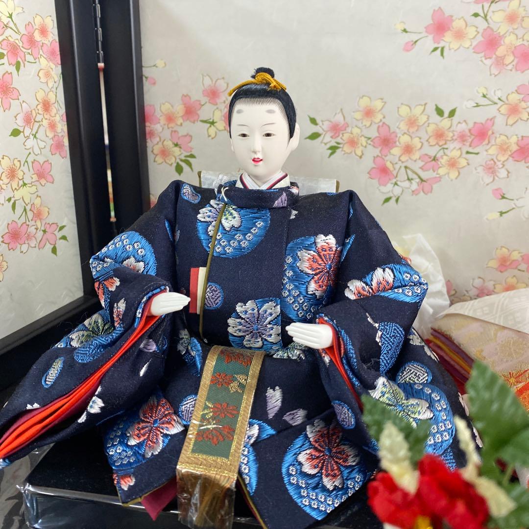 雛人形セット 花柄台座付き