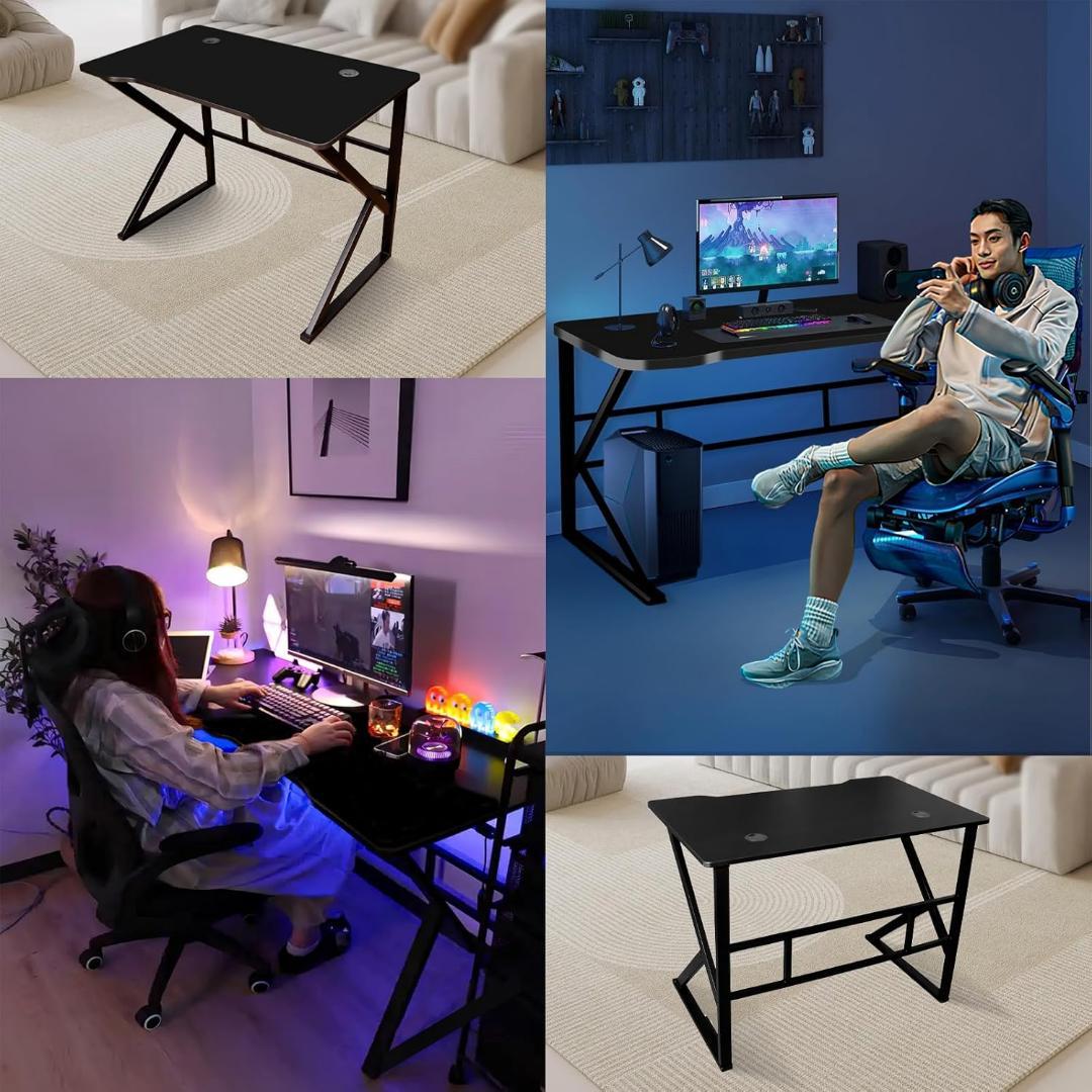 100×60 パソコンデスク ゲーミングデスク K字 机 pcデスク 配線穴付き