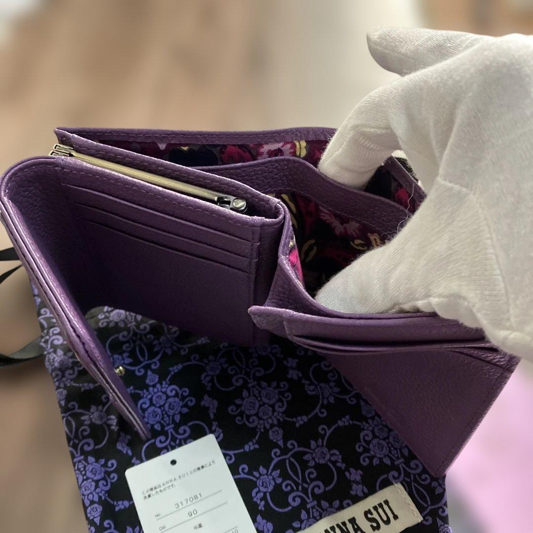 ANNA SUI パープル 二つ折り財布、新品、未使用品