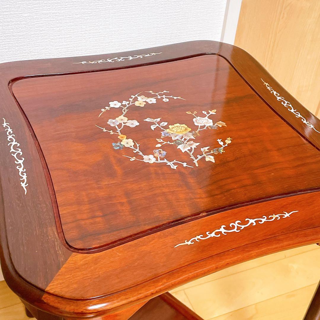 螺鈿細工 唐木家具 机 テーブル