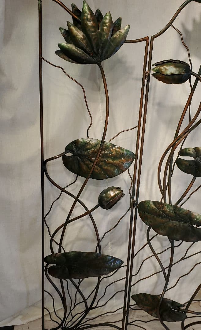 Y*U様 蓮　パーテーション　ロートアイアン　大型　衝立　作家物　２０万　アンテ