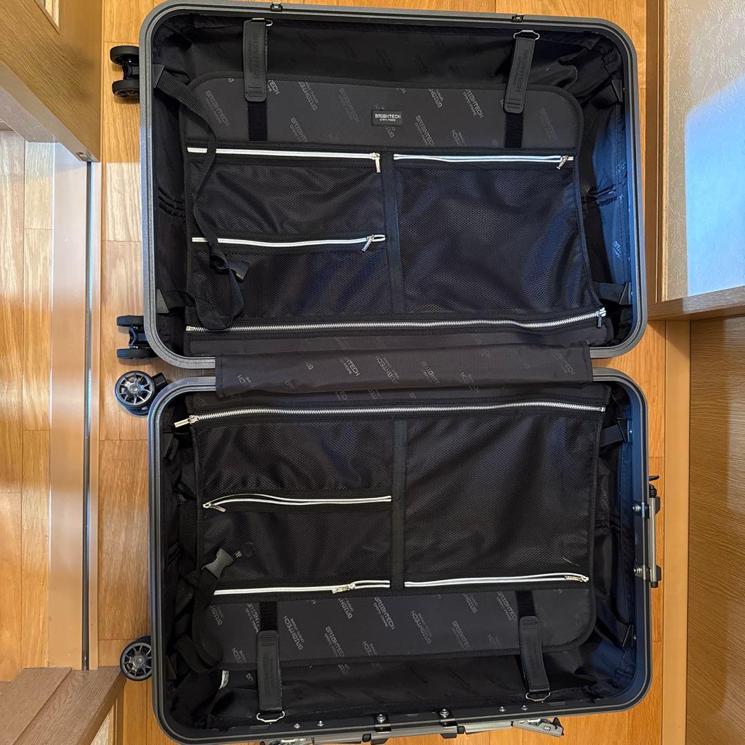 大型　約93L ブラック 波状テクスチャ キャリーケース　スーツケース　大型