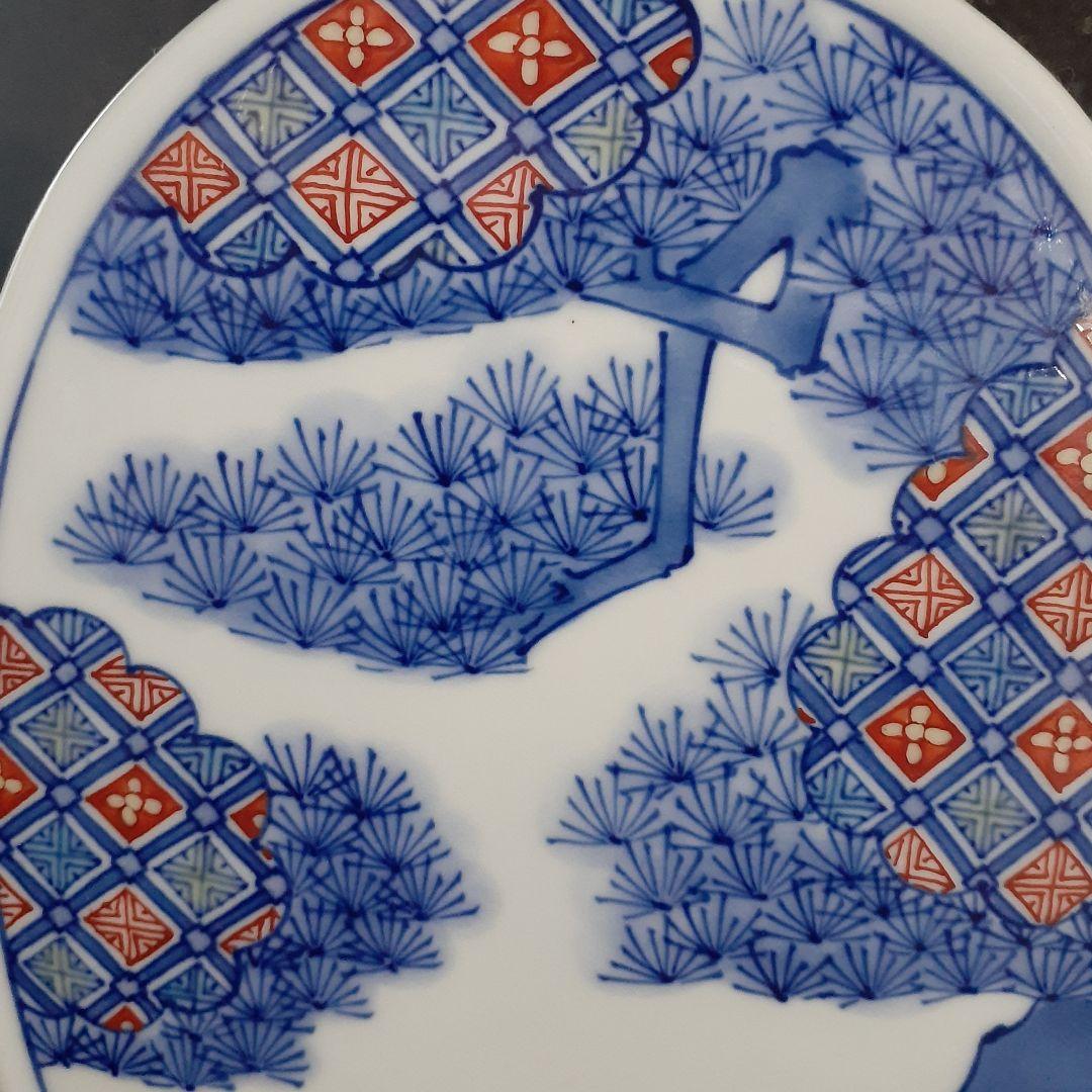 鍋島焼　名工　【市川光山】作　色鍋島　鍋島御庭焼　松に市松文様　手付水瓶　茶道具