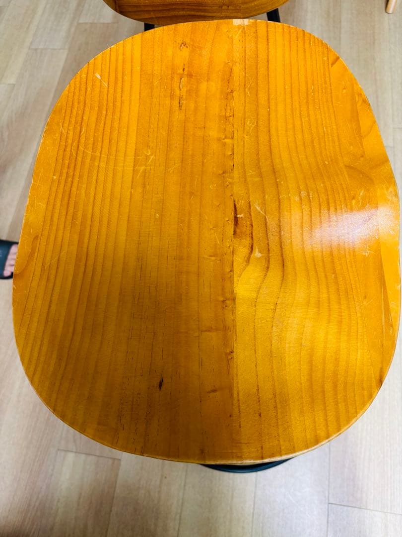 木製 鉄製 バーチェア バースツール　2脚セット