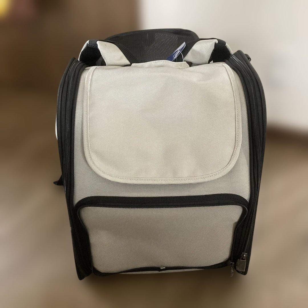 ペットキャリーバッグ カンボウプラス メッシュパネル付き グレー