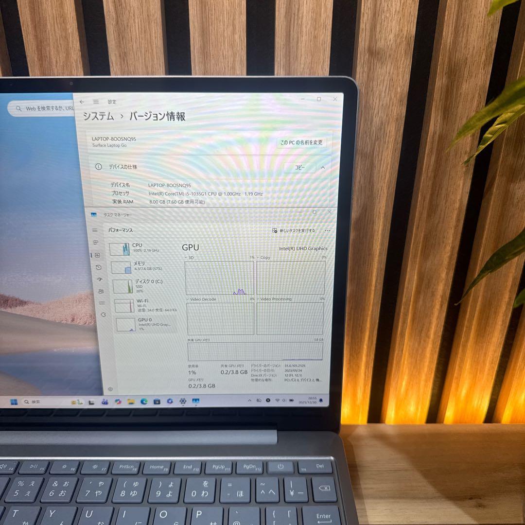 大人気‼️Surface Laptop Go☘アイスブルー☘第10世代☘ノートPC