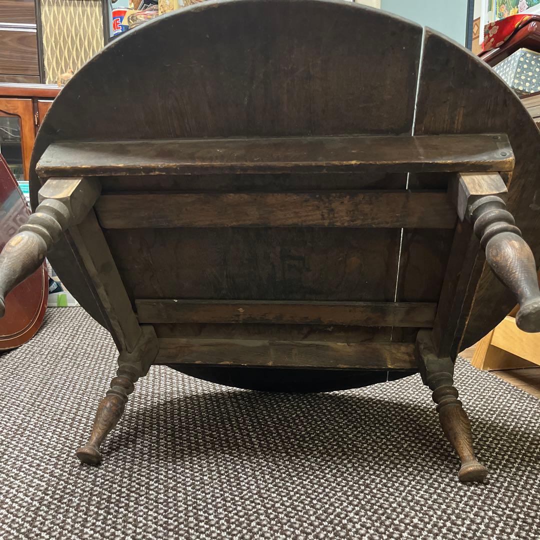 古道具　昭和レトロ　ちゃぶ台　木製円形座卓 直径約79cm