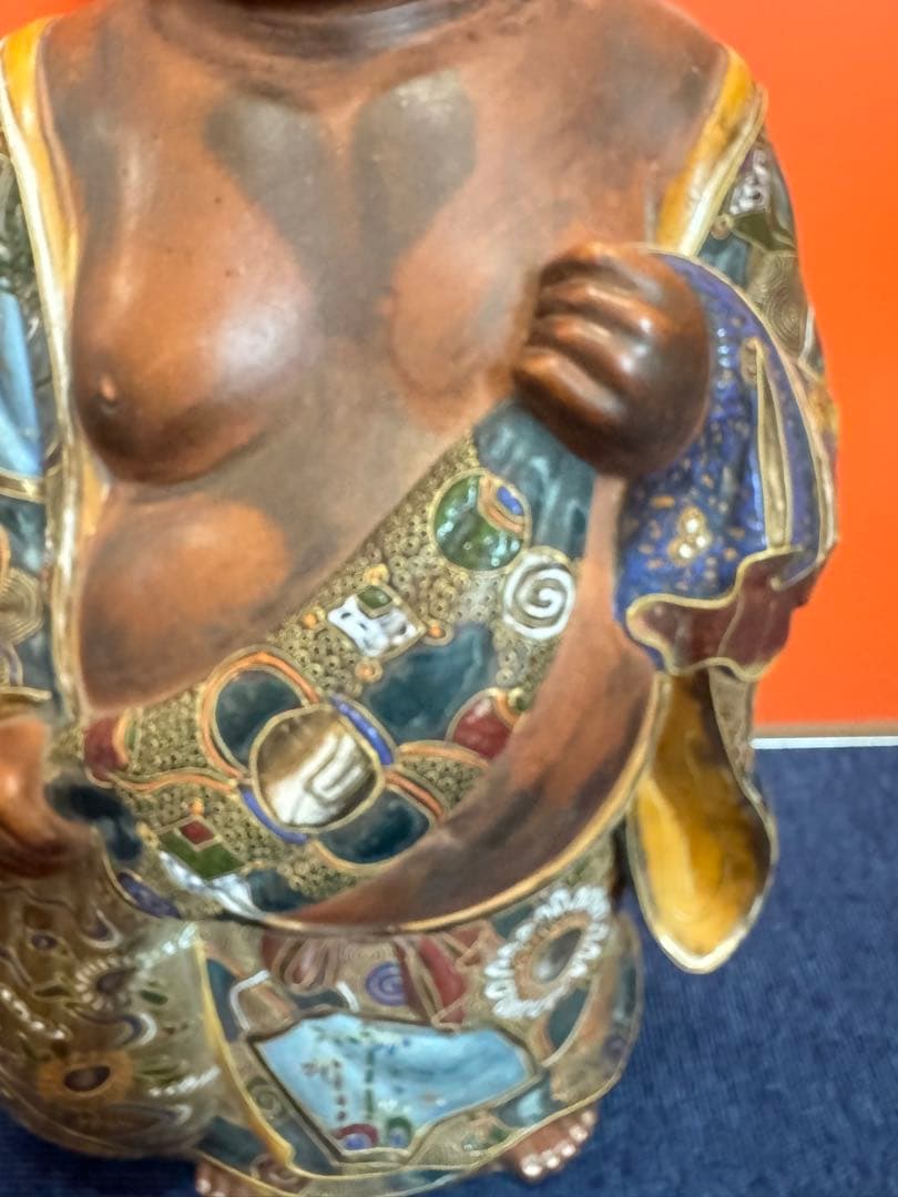 2004 九谷焼　布袋　縁起物 七福神 置物 神仏物 アンティーク 時代物